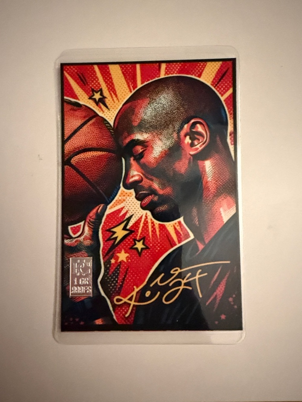Signed Basketball Portrait Art Print - Red & Black